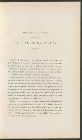 Apuntes para el estudio de la cuestión Capital de la Nación - (Continuación)