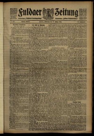 Erste Ausgabe vom Mittwoch, den 13. März 1912.