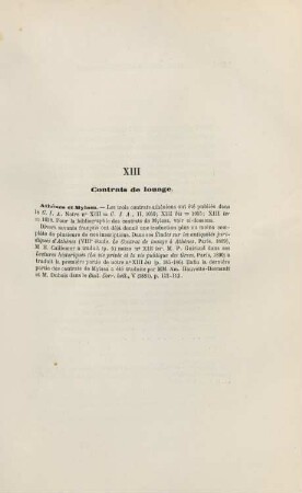 XIII. Contrats de louage