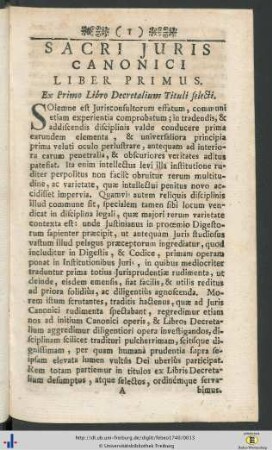 Sacri Juris Canonici. Liber Primus.