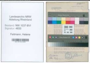 Entnazifizierung Helene Feitmann , geb. 02.12.1913 (Kuechenhilfe)