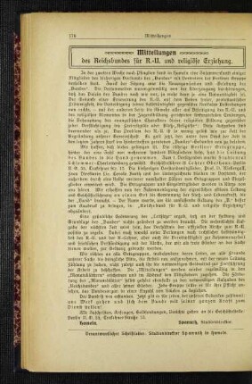 Mitteilungen des Reichsbundes für R.-U. und religiöse Erziehung