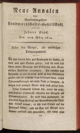 Zehntes Stück. Den 8ten März 1814.