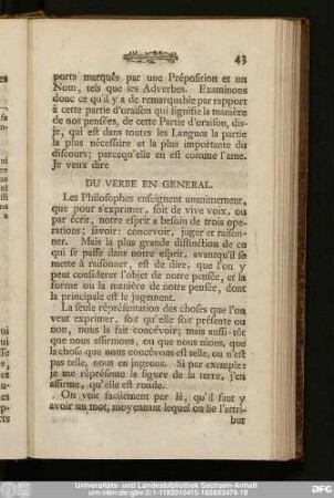 Du Verbe En General.