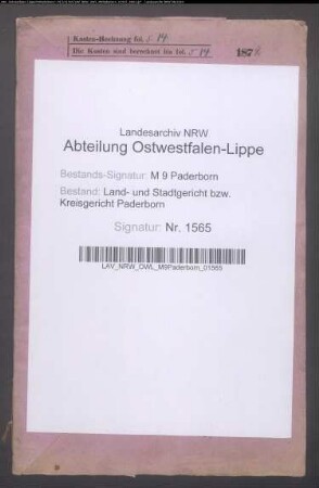 Erblasser: Rüsing, Elisabeth, geb. Düchting; Ehepartner: Rüsing, Engelbert: