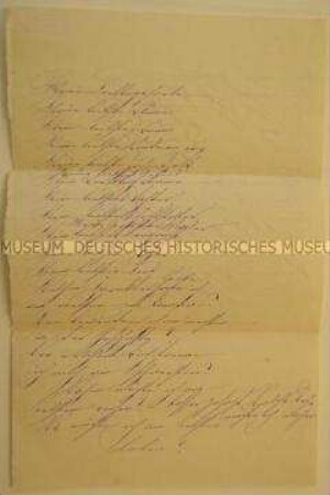 Gedicht "Meine Lieblings Farbe" - aus der Schreibschatulle der Ulrike von Levetzow (Goethe-Kasten)