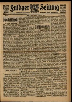 Erste Ausgabe vom Freitag, den 06. November 1903.