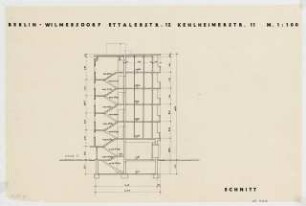 Wohnhäuser Kehlheimer Straße 11 / Ettalerstraße 12, Berlin-Wilmersdorf: Schnitt 1:100