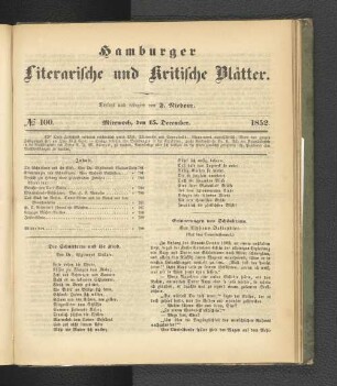 No. 100. 15. Dezember 1852