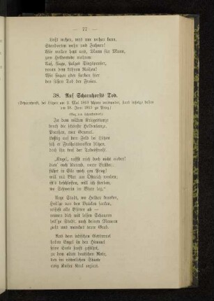 38. Auf Scharnhorsts Tod.