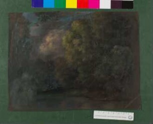 Ölskizze mit Waldlandschaft
