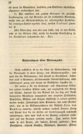 Aphorismen über Bienenzucht.