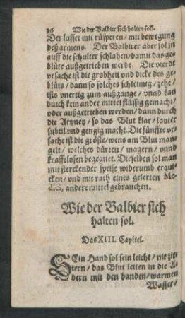 Wie der Balbier sich halten sol. Das XIII. Capitel.