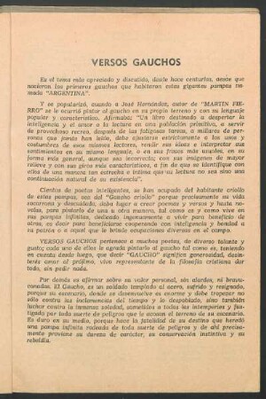 Versos gauchos : [Prólogo]