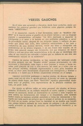 Versos gauchos : [Prólogo]