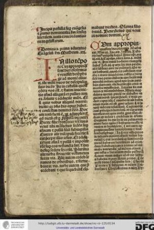 Dominica prima adventus, evangelium secundum Matheum xxi