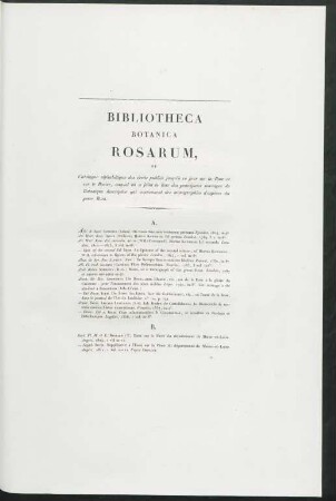 Bibliotheca Botanica Rosarum, Ou Catalogue alphabétique des écrits publiés jusqu'à ce jour sur la Rose et sur le Rosier ...