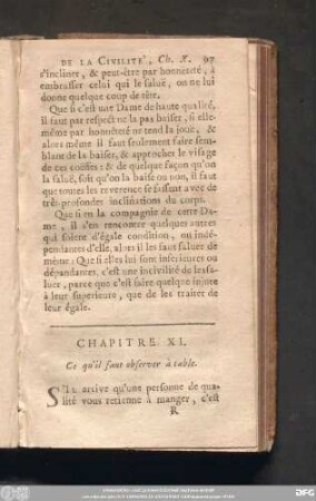 Chapitre XI. Ce qu'il faut observer à table.