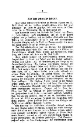 Aus dem Schuljahr 1866/67