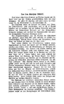 Aus dem Schuljahr 1866/67