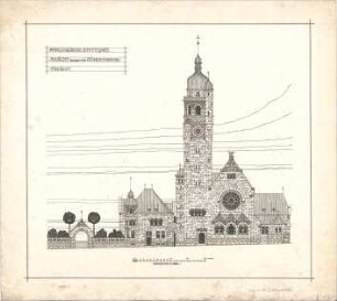 Dolmetsch, Heinrich; Stuttgart; Markuskirche - Westseite (Ansicht)