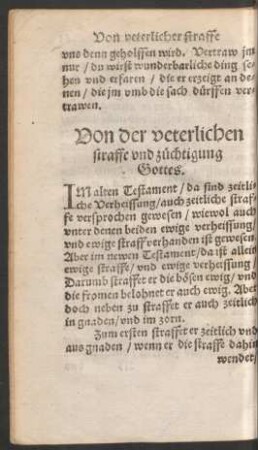 Von der veterlichen straffe und züchtigung Gottes.
