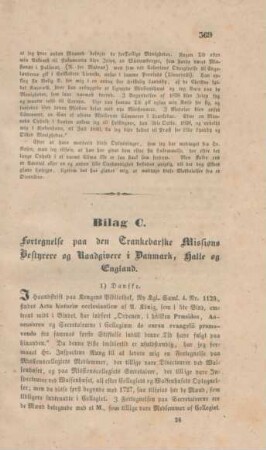 Bilag C. Fortegnelse paa den Trankebarske Missions bestyrere og raadgivere i Danmark, Halle og England