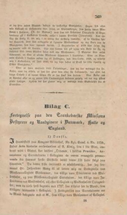 Bilag C. Fortegnelse paa den Trankebarske Missions bestyrere og raadgivere i Danmark, Halle og England