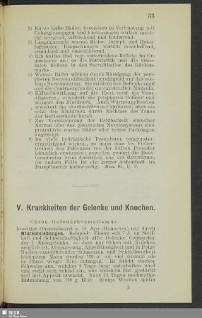 V. Krankheiten der Gelenke und Knochen