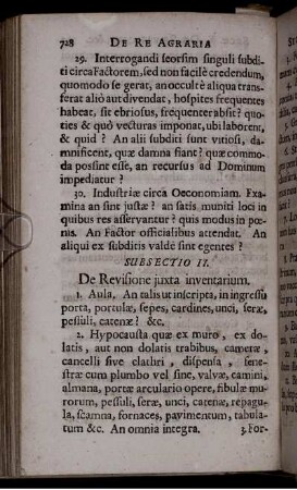 Subsectio II. De Revisione juxta inventarium