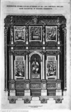 Basilicae S. Mariae Maioris de urbe a Liberio papa I usque ad Paulum V. Pont. Max., Taf. 175: Rom, S. Maria Maggiore, Das Grabmonument Pius V. in der Cappella Sistina