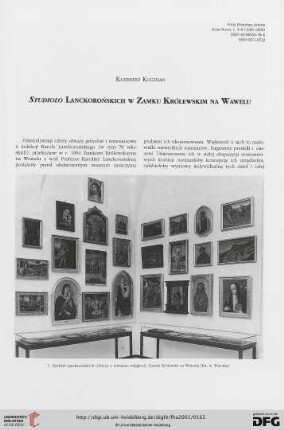 N.S. 5/6.2001: "Studiolo" Lanckorońskich w Zamku Królewskim na Wawelu