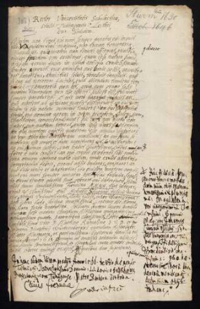 Todesanzeige der Anna [geb. Rümelin], Witwe des Universitätsnotars Achatius Sturmius, 1630 und Todesanzeige der Magdalena [geb. Däcker verw. Gess], Witwe des Universitätssyndicus Johannes Konrad Essich, 1646.