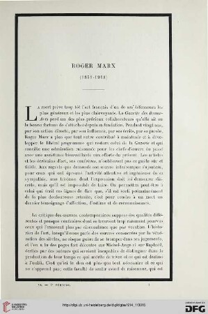 4. Pér. 11.1914: Roger Marx (1859 - 1913)