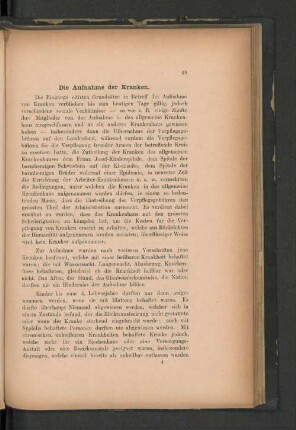 Die Aufnahme der Kranken.