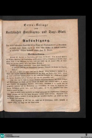 Karlsruher Intelligenz- und Tage-Blatt, Beilage