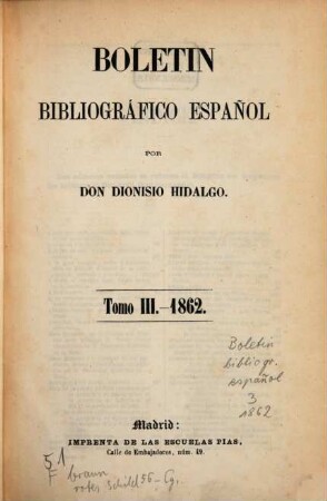 Boletín bibliográfico español. 3. 1862