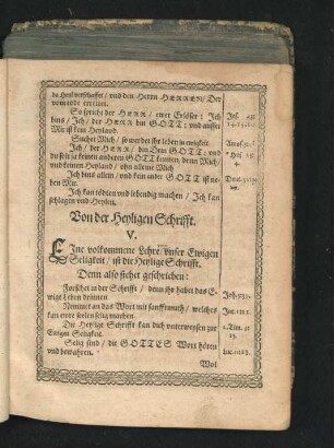Von der Heyligen Schrifft. V.
