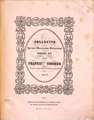 Collectio operum musicorum batavorum saeculi XVI : Sumptibus societatis Batavae ad musicam promovedam, 6. 77 s. - Pl.-Nr. 9596
