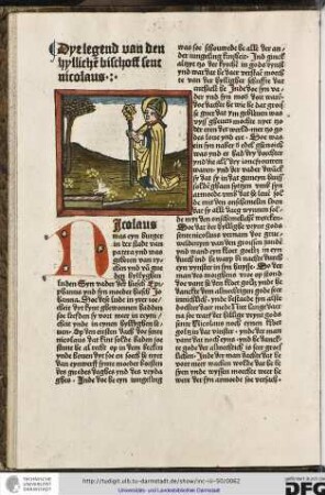Nicolaus was eyn burger in der stadt van Patera ynd was geboren van rychen ynd van gueden hyllyghen luden...
