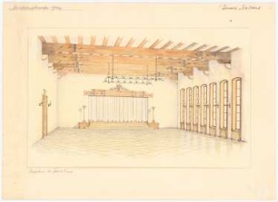 Jugenderholungsheim für Schlesien Schinkelwettbewerb 1943: Perspektivische Ansicht (Vogelschau)