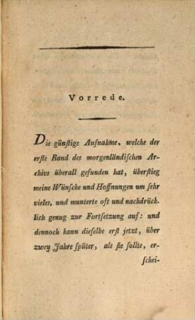 Archiv für die Morgenländische Literatur, Zweites Bändchen