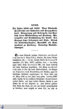 XXXII.Die Jahre 1638 und 1639