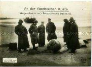 Eine französische Seemine wurde an der Küste Flanderns angeschwemmt