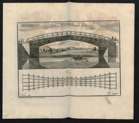 Pont de Bois d'une seule Arche. Num. 14. Tab. XXXV.