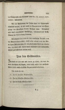 Von den Geschwülsten. - Von den phthisischen Fiebern.
