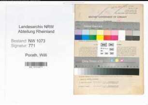 Entnazifizierung Willi Porath , geb. 03.04.1899 (Stadtobersekretaer)