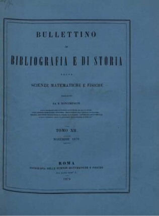Tomo XII. Novembre 1879.