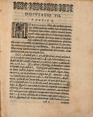 Enunciata disputationis VII. ex tit. lib. II. Instit. III. IV. V. et Concord. D. & C. locis