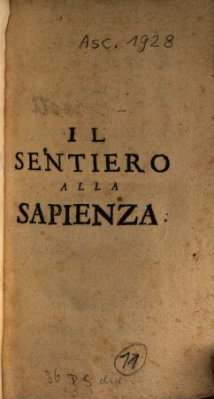 Il sentiero alla sapienza mostrato a'giovani studenti